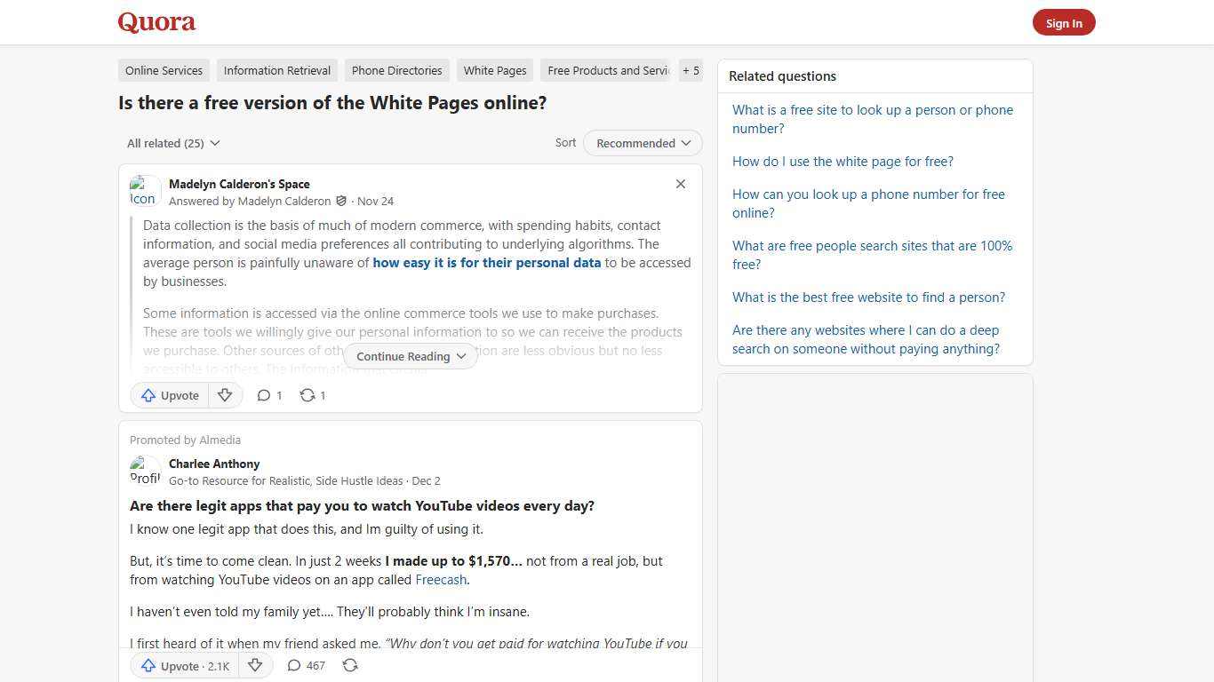 Is there a free version of the White Pages online? - Quora